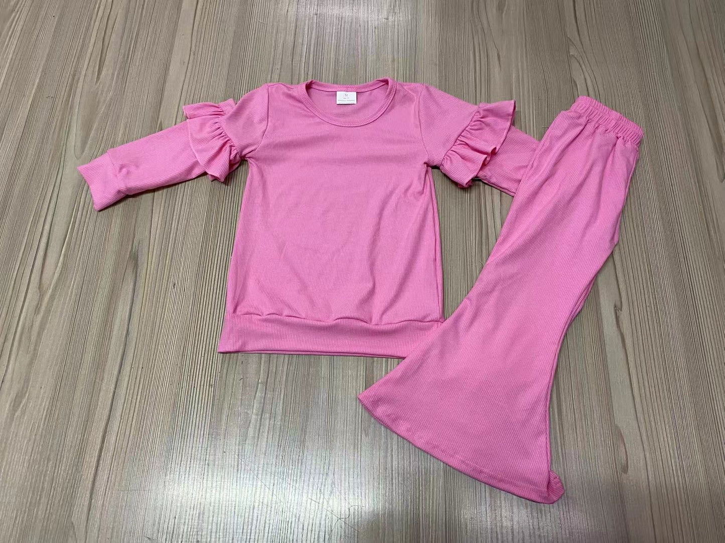Bubble Gum Pink Ribbed Set RTS