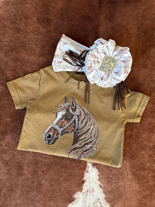 Faux Rhinestone Horse Tee