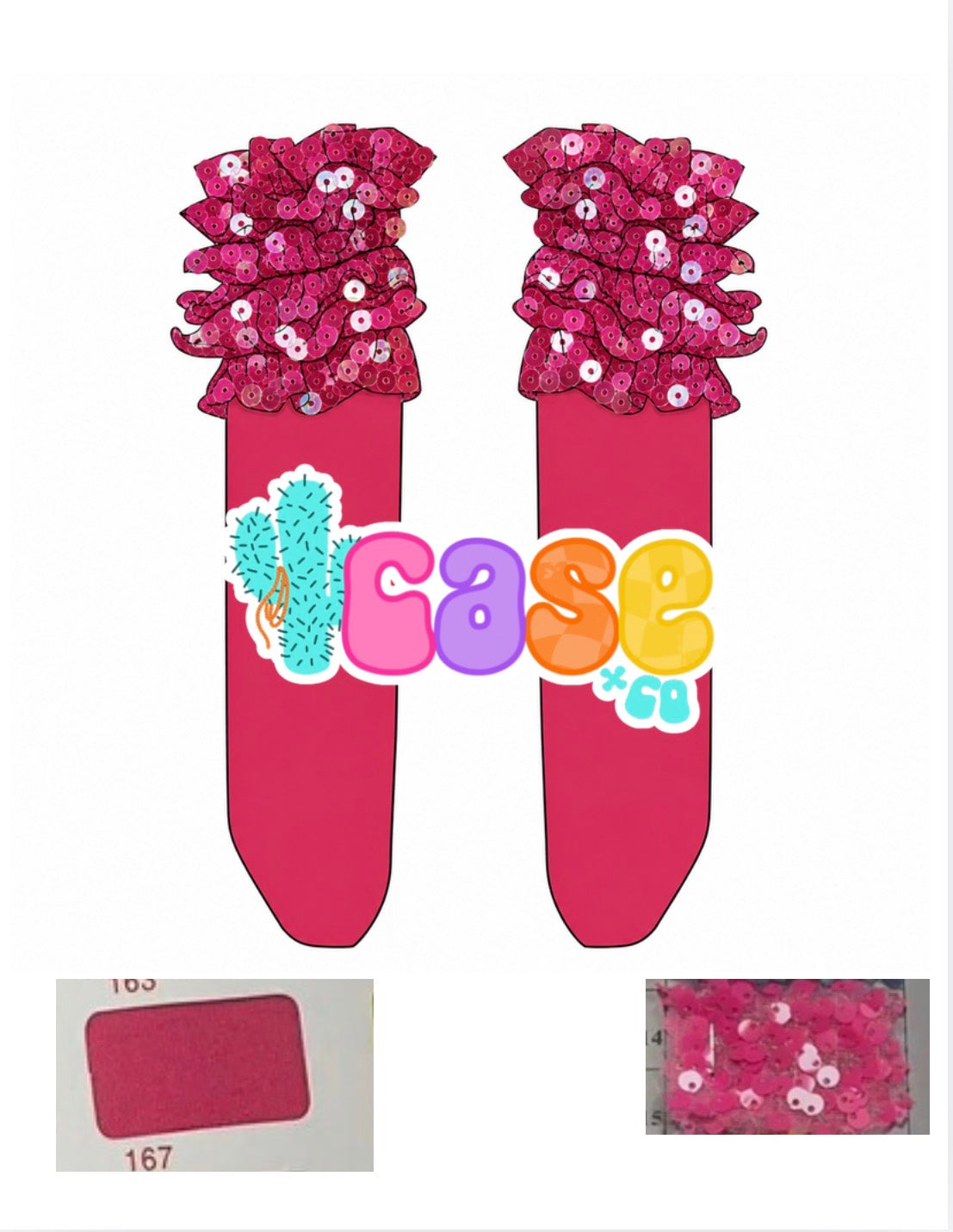 Hot Pink Sequin Top Boot Sock PREORDER