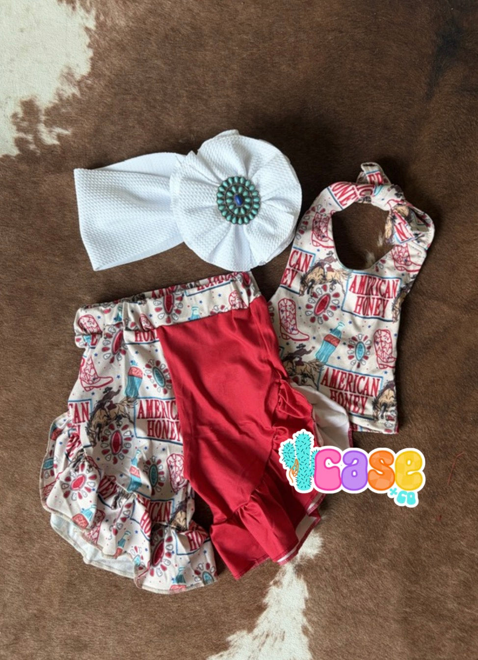 2T American Honey ruffle pants & halter set