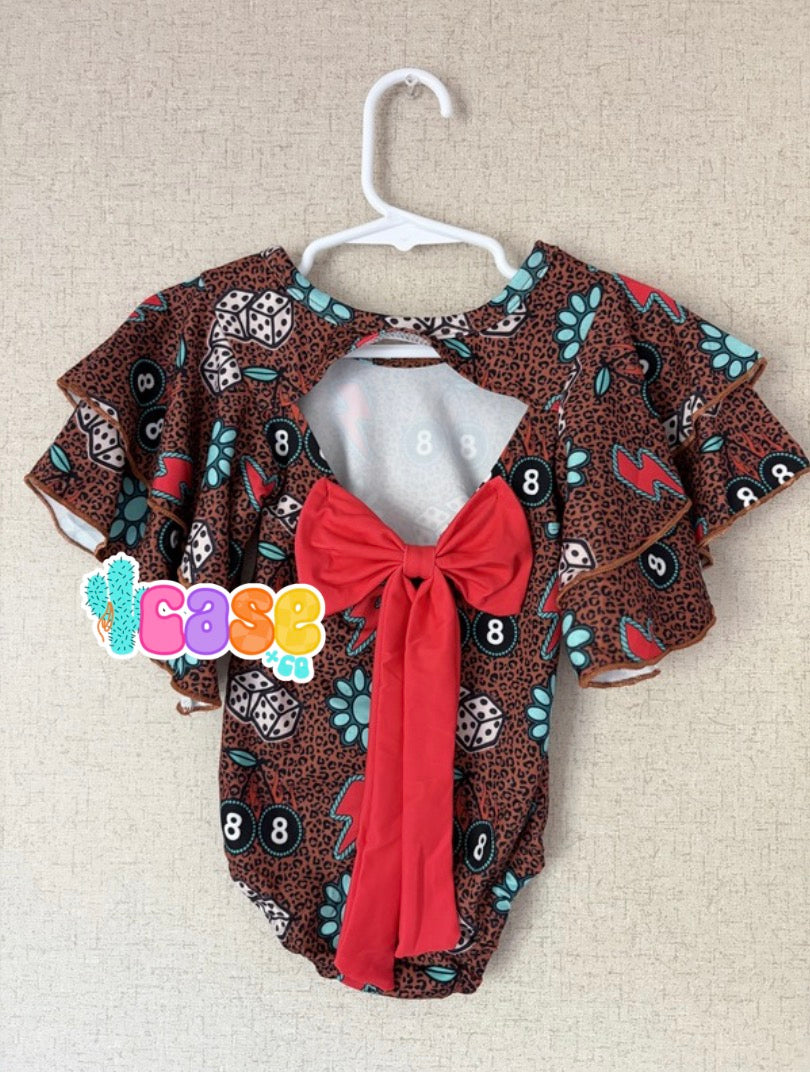 Punchy Vibes Flutter Sleeve Bow Back RTS