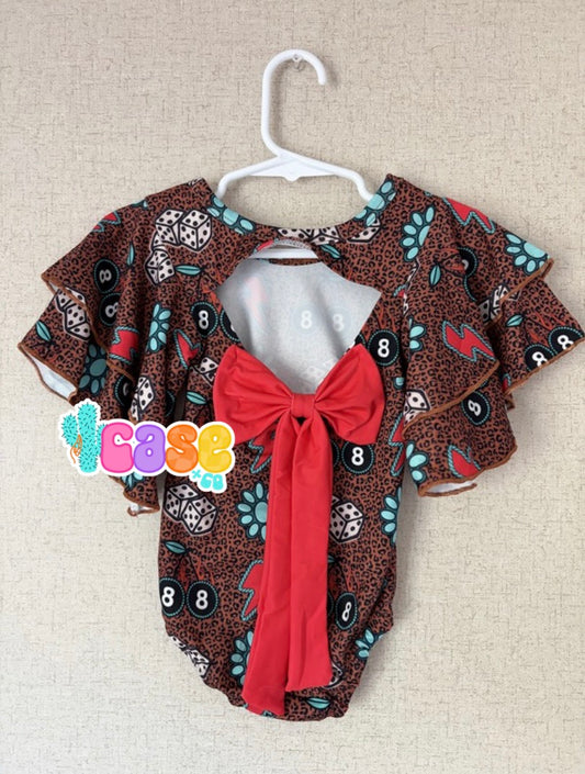 Punchy Vibes Flutter Sleeve Bow Back RTS