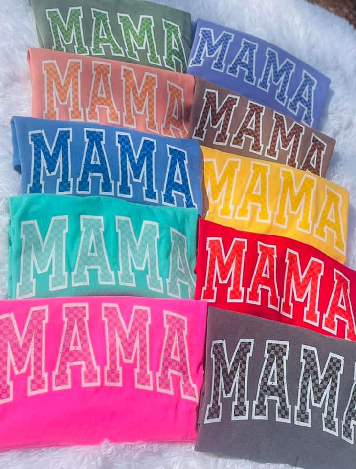 checkered mama tee