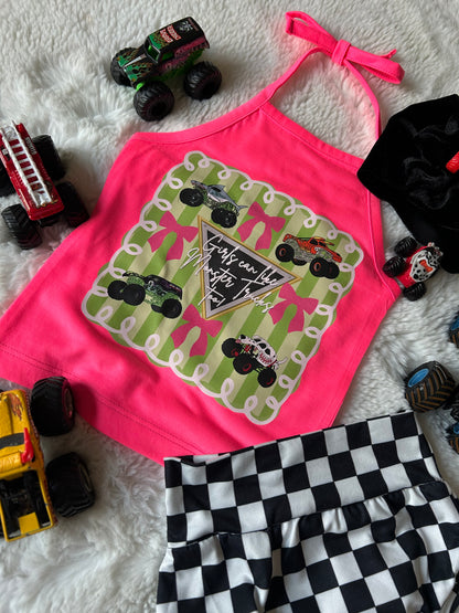 Girls can like monster trucks too HALTER