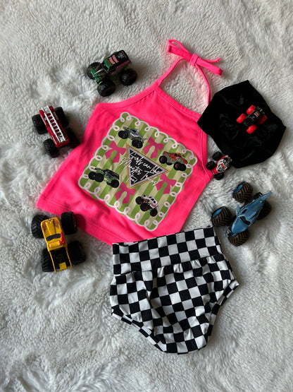 Girls can like monster trucks too HALTER