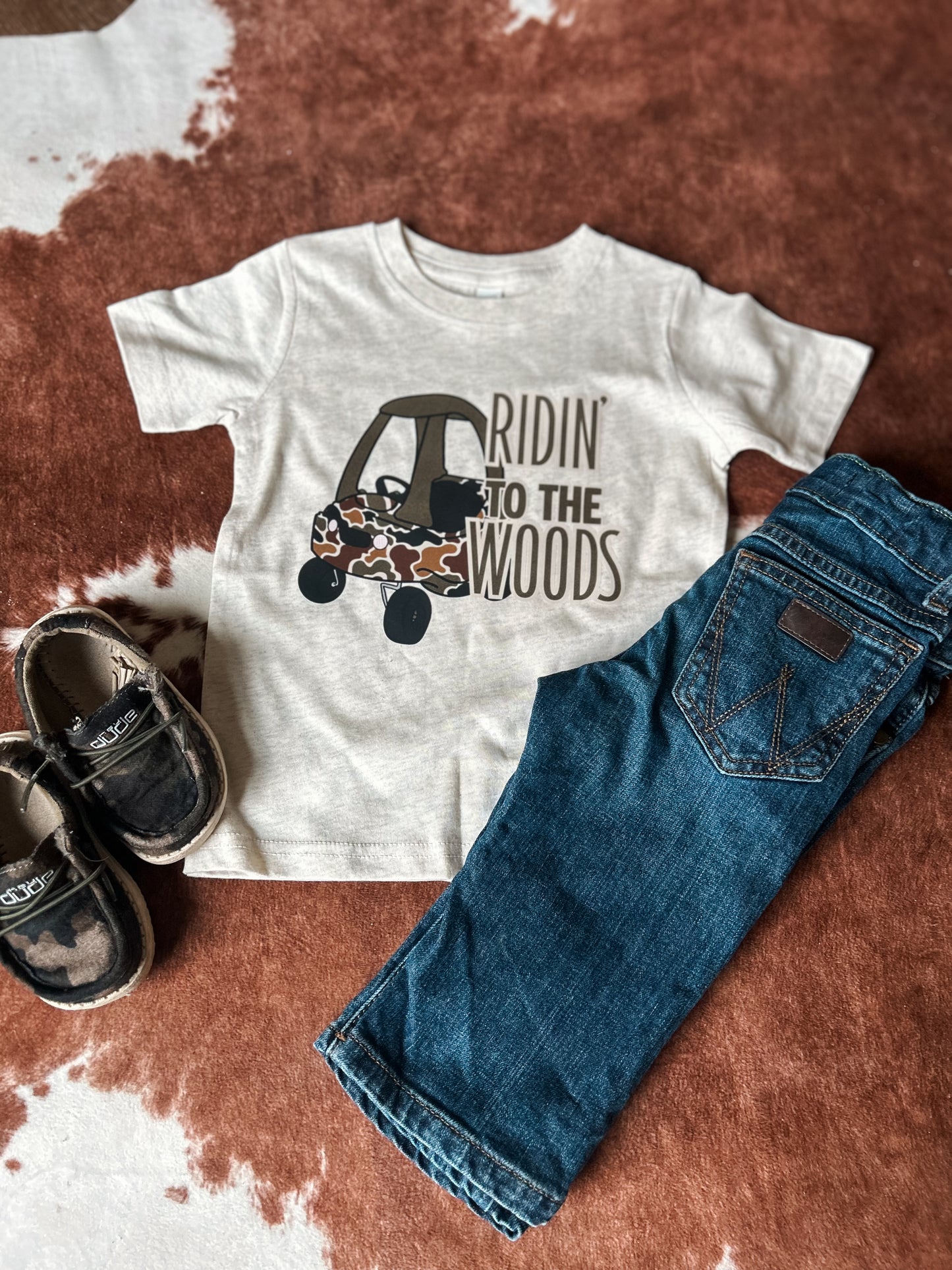 Ridin to the woods tee